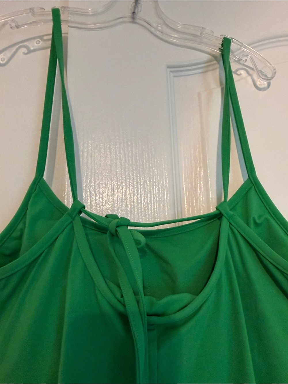Athleta Size Med Green Spaghetti adjustable Strap built in bra athletic dress - Picture 3 of 6